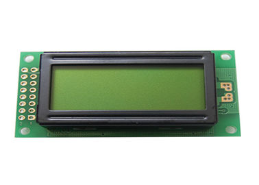 Tipo de color verde amarillo líneas de la MAZORCA del módulo de la exhibición del LCD de la matriz de punto 0802 del carácter 2