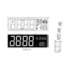 Exhibición del reloj del calendario del dígito del LCD de la pantalla LCD del conector pin HTN