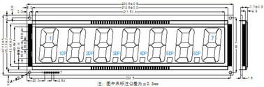 Modo transmisivo del polarizador de los dígitos del módulo 7 de la exhibición del segmento STN LCD del serial 7