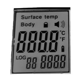 El interfaz LCD de la cebra divide la exhibición en segmentos para el termómetro infrarrojo
