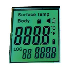 El interfaz LCD de la cebra divide la exhibición en segmentos para el termómetro infrarrojo
