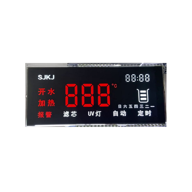 Segmento programable 3.3V 7 del monitor Lcd de encargo de las 6 en punto para el metro de la electricidad