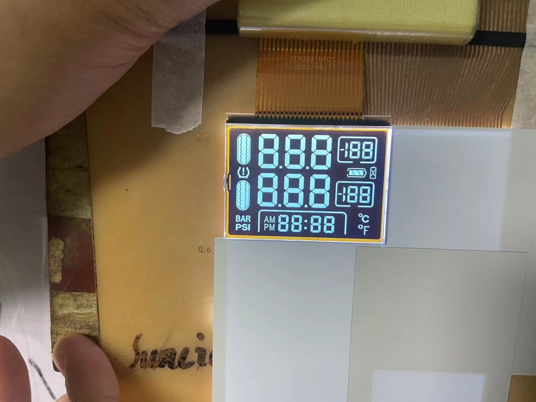 3Modulo de visualización LCD de pantalla transmisora de 3 V de dígito FSTN para medidor de presión de neumáticos