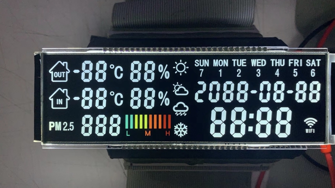 Display LCD de alta contraste con transmisión negativa de 7 segmentos PIN Conectar médico portátil