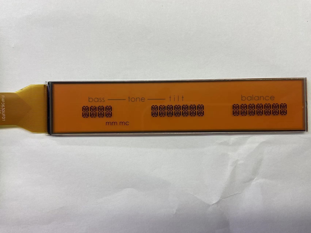 Pantalla LCD HTN de matriz positiva monocromática de 7 segmentos con pantalla LCD gráfica transmisora para audio