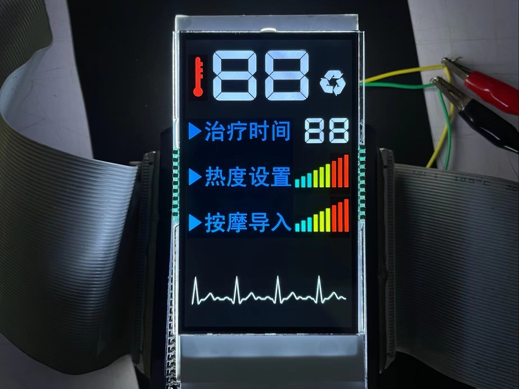Precio al por mayor VA Segmento de pantalla LCD Control de PIN Color Pantalla de luz de fondo Blanco Para masajista