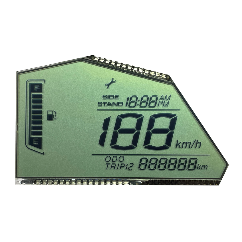 5.0 V Pantalla de instrumentos de velocidad personalizable con pantalla de segmento de código de pantalla LCD HTN prositiva
