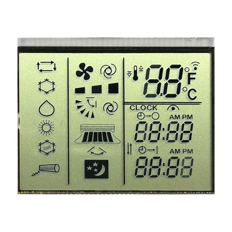 3.0 V Segmento TN reflectante positivo LCD Aire acondicionado Control remoto Control de temperatura