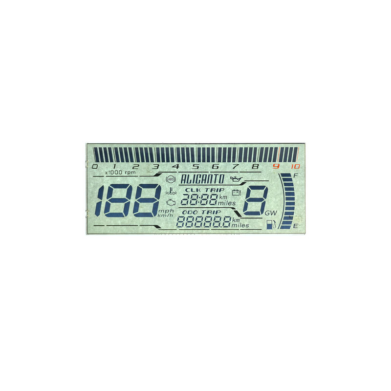 Fabricante Barata Pantalla LCD personalizada HTN de ocho formas monocromática de 7 segmentos Pantalla LCD gráfica para instrumentos de motocicleta