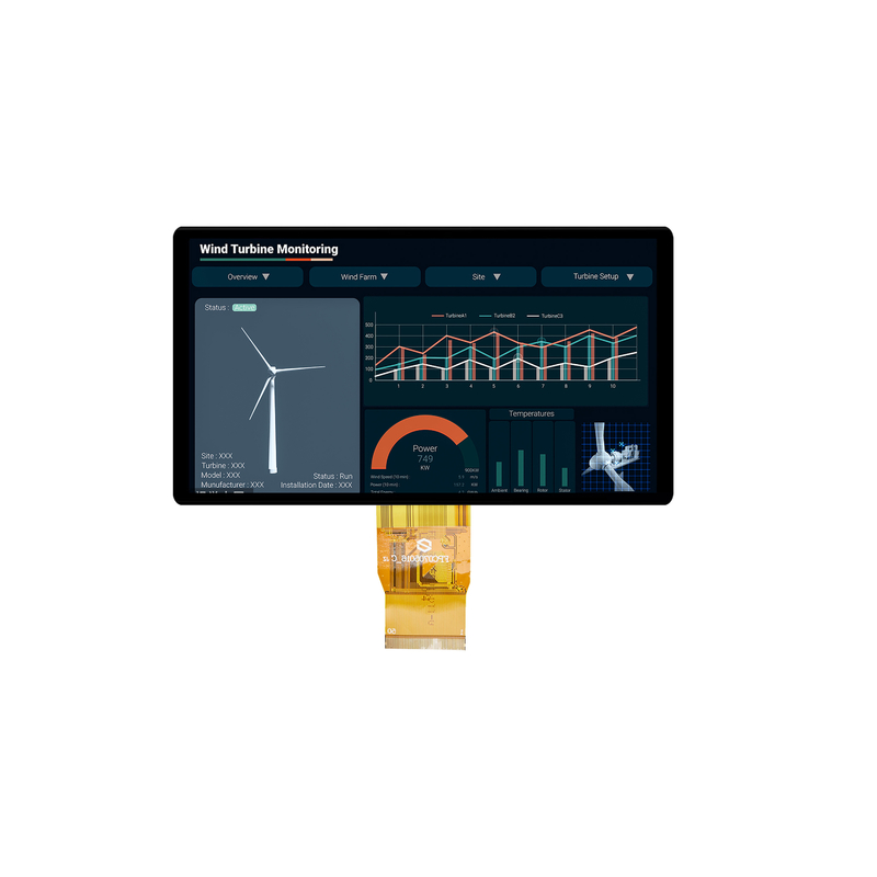 Display de módulo LCD TFT personalizado de 5 pulgadas y 7 pulgadas para uso industrial