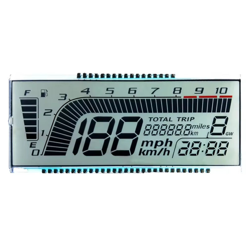 Pantalla LCD para velocímetro de tablero, pantalla LCD transparente Htn personalizada para coche/odómetro/velocímetro