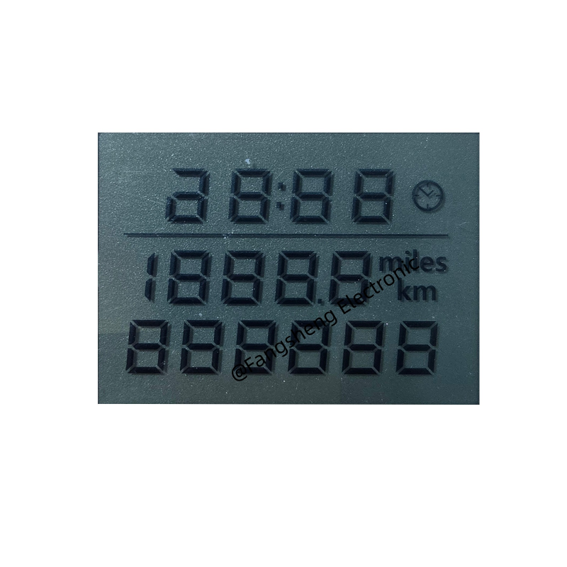 Pantalla LCD personalizada para velocímetro Pantalla LCD de segmento OEM ODM para motocicletas TN LCD monocromático