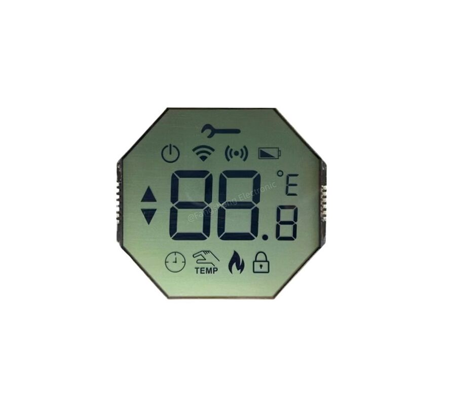 Pantalla LCD HTN personalizada, LCD monocromático de 7 segmentos para termostato Tn Htn, pantalla LCD transflectiva positiva de 7 segmentos