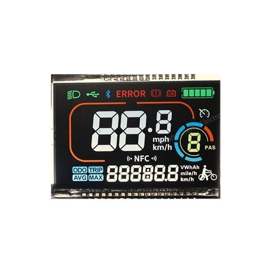 Pantalla LCD HTN personalizada/LCD STN/LCD VA/Pantalla de segmento LCD /Pantalla LCD/LCD personalizada para motocicletas E-Bike/automoción/grupo de instrumentos