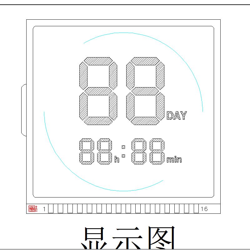 El panel positivo reflexivo de la pantalla LCD de la exhibición del LCD del segmento del dígito 7 de encargo del TN LCD 2 para el contador de tiempo