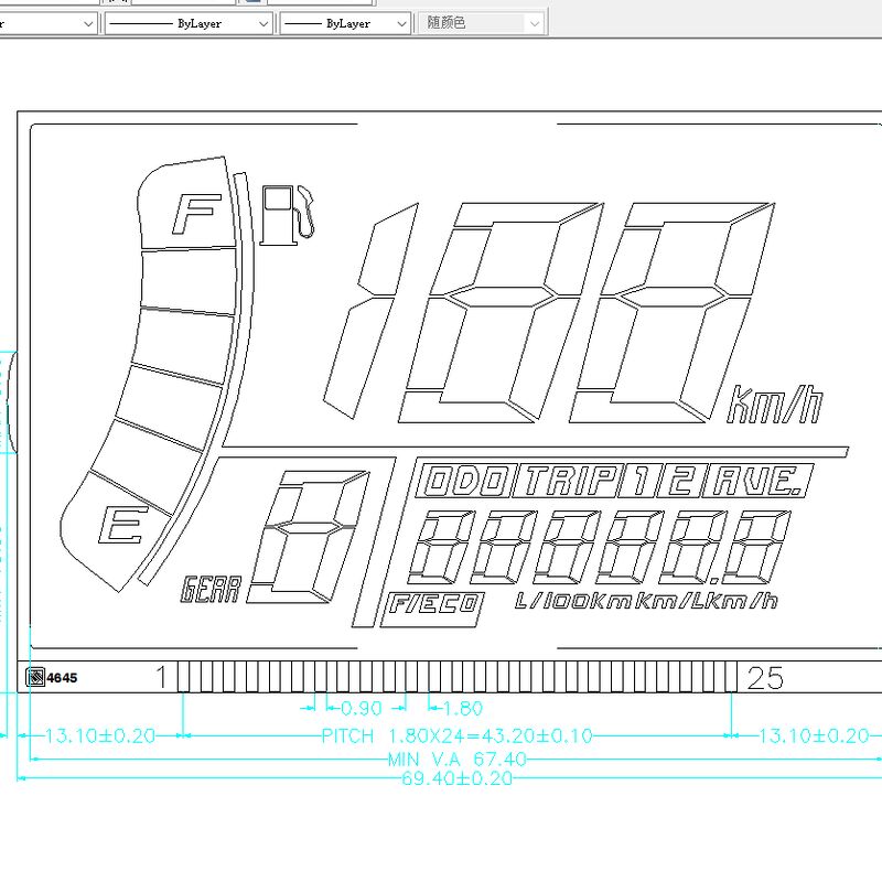 Velocímetro personalizado, odómetro, pantalla Lcd, pantallas digitales de 7 segmentos para motocicletas y vehículos eléctricos (EV)