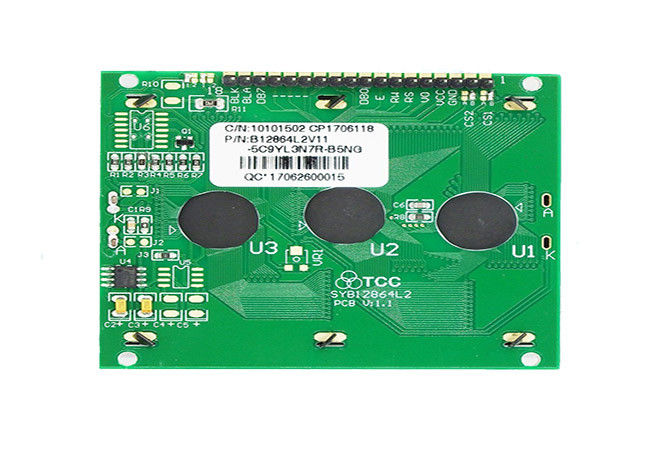 18 pernos ángulo de visión gráfico de 128 x 64 del LCD del módulo de Stn del positivo 12864 TN de la pantalla