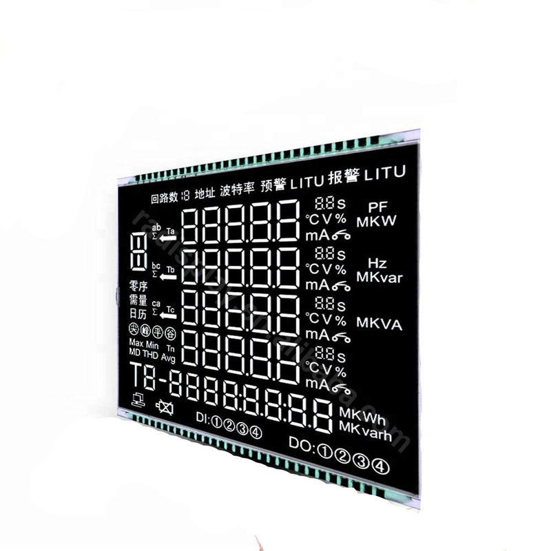 la exhibición de 3.3V VA LCD con los pernos de Matel conecta la pantalla LCD negra del fondo para el metro de la energía