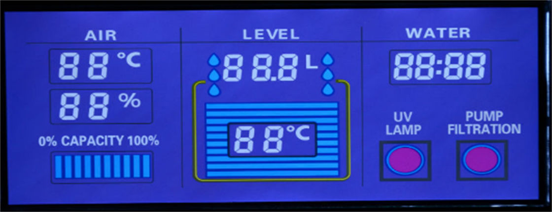 2,8 contraste LED blanco del segmento de la aduana siete del panel de exhibición de V HTN LCD alto