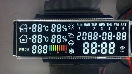 Display LCD de alta contraste con transmisión negativa de 7 segmentos PIN Conectar médico portátil