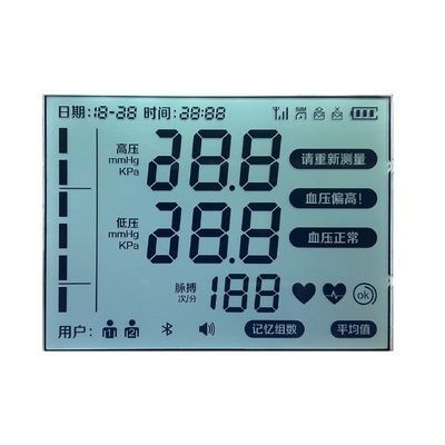 3.2 V Modelo de presión arterial LCD con código de segmento HTN de transmisión positiva