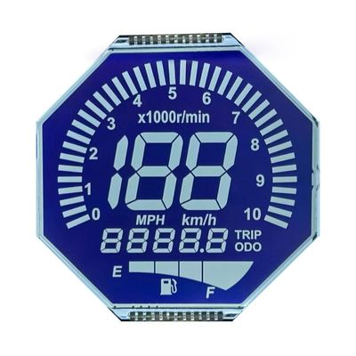 Pantalla LCD HTN de matriz personalizada de ocho formas monocromática de 7 segmentos de pantalla LCD gráfica para instrumentos de motocicletas