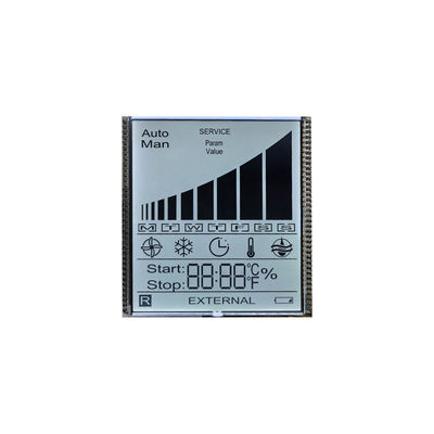 Fabrica tamaño personalizado TN 7 segmento pantalla LCD monocromo módulo transmisor transparente para el termostato