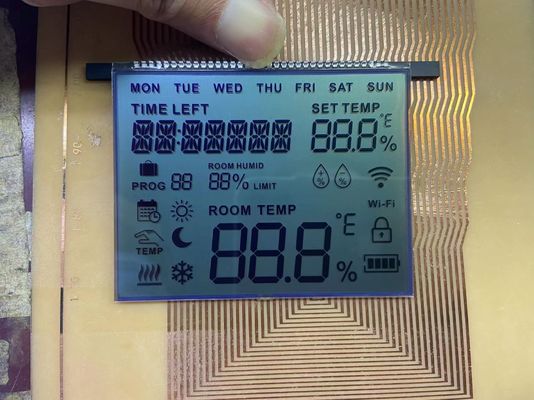 OEM FSTN Pantalla LCD Modo positivo Gráfico monocromático Ángulo de visión de 12 horas Para termostato