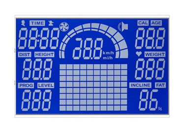 7 exhibición azul negativa modificada para requisitos particulares de la exhibición HTN Lcd Backgound del LCD del segmento para el deporte Equiment
