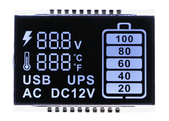Exhibición blanca del tamaño de la exhibición de Pin Connector Monochrome LCD del negro de encargo del VA